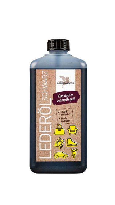 Hovedbilde B&E svart lærolje 500ml