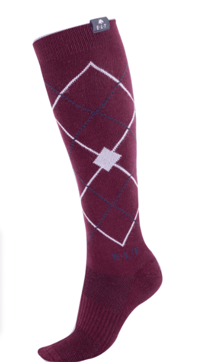 ELT ridestrømpe burgunder